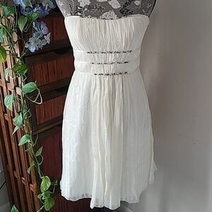 BCBGMaxazria ivory silk strapless dress Sz. 4